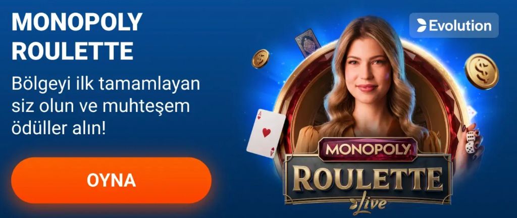 Mostbet Monopoly Roulette Live oyunu Evolution sağlayıcısı