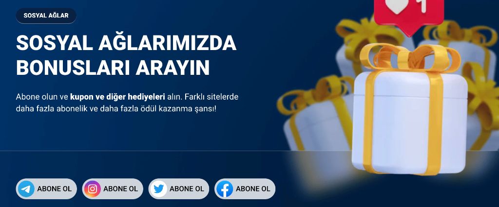 Mostbet sosyal ağlar bonusu: abone ol kupon ve hediyeler kazan